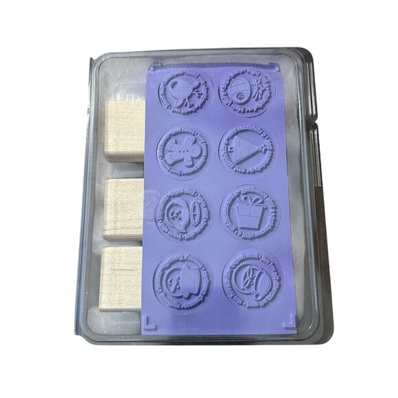 Stampin Up! Deer Friends Wood-Mounted Rubber Stamps Set Of 8 Christmas Holiday C - Picture 2 of 2